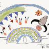 My initial composition sketch for the Souix tipi.